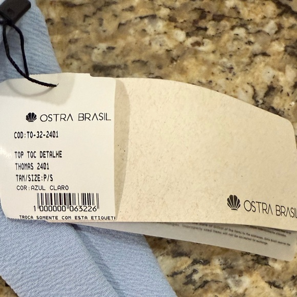 OSTRA BRASIL TQC PLEATED DETAIL BIKINI TOP LIGHT BLUE - S (WITHOUT STRAPS) - Picture 4 of 5